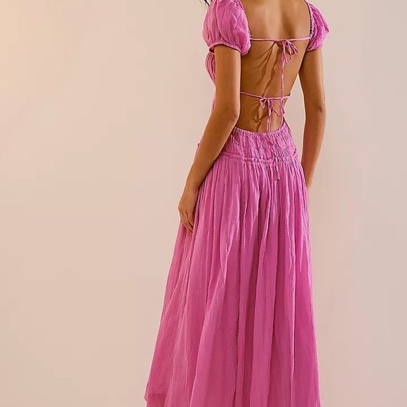 Free People Pink Midi Bonita Dress backless - Picture 2 of 10